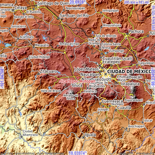 Topographic map of Jicaltepec Autopan