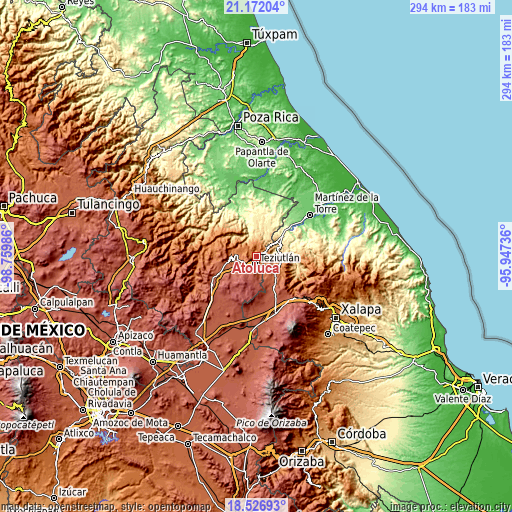 Topographic map of Atoluca