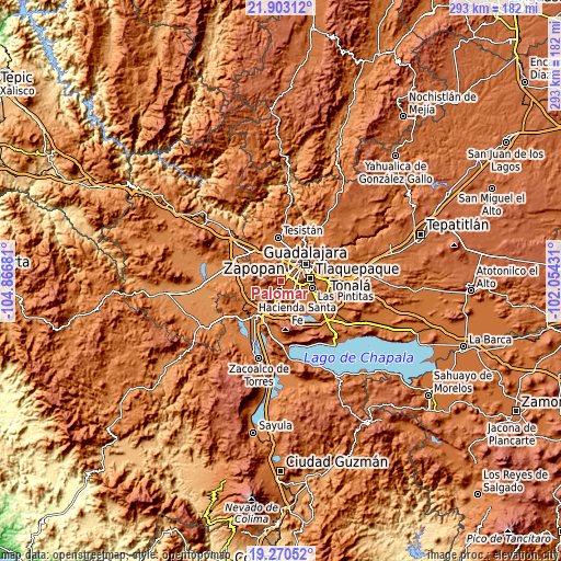 Topographic map of Palomar