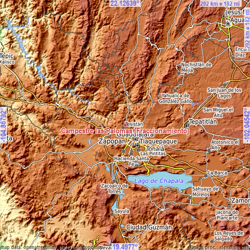 Topographic map of Campestre las Palomas [Fraccionamiento]