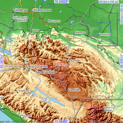 Topographic map of Tenango