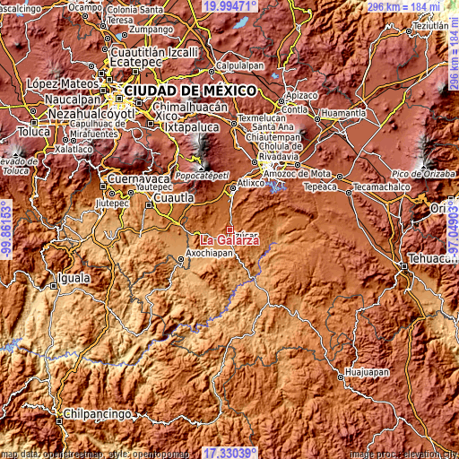 Topographic map of La Galarza