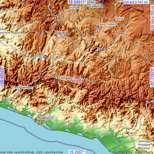 Topographic map of Nejapa