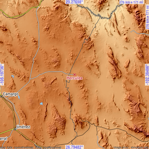 Topographic map of Hércules