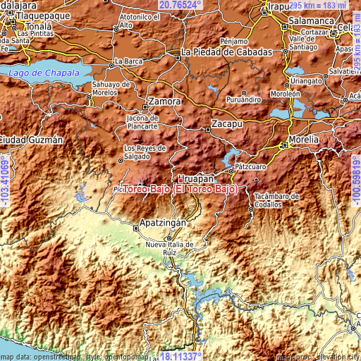Topographic map of Toreo Bajo (El Toreo Bajo)