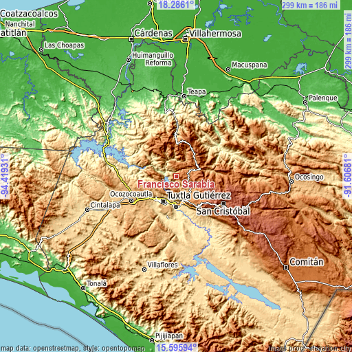 Topographic map of Francisco Sarabia