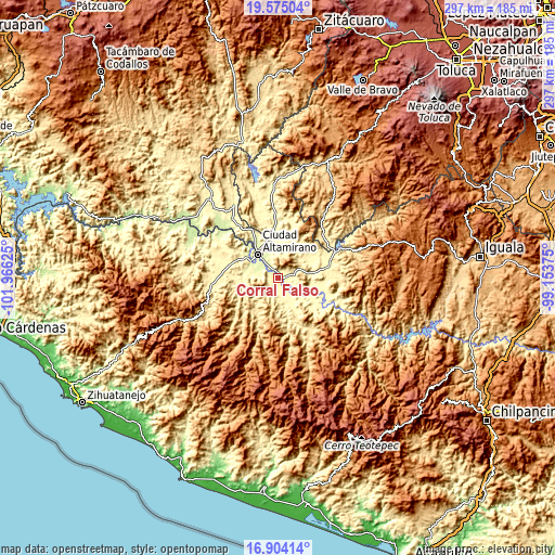 Topographic map of Corral Falso