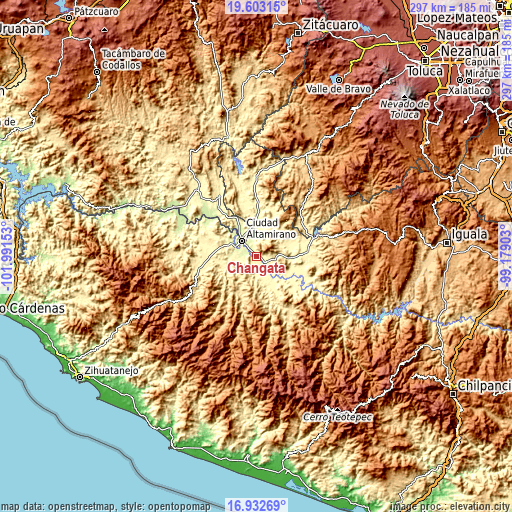 Topographic map of Changata