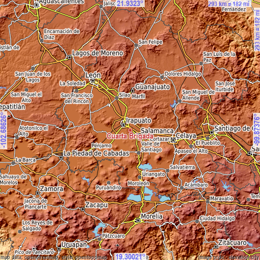 Topographic map of Cuarta Brigada