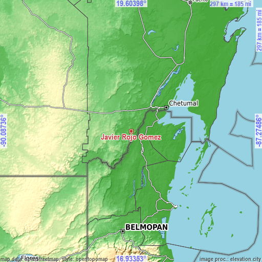 Topographic map of Javier Rojo Gómez