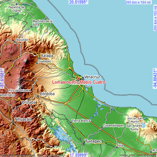 Topographic map of Lomas de Río Medio Cuatro