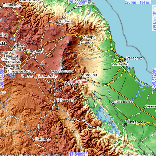 Topographic map of Colorines
