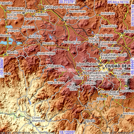 Topographic map of Sitio Ejido