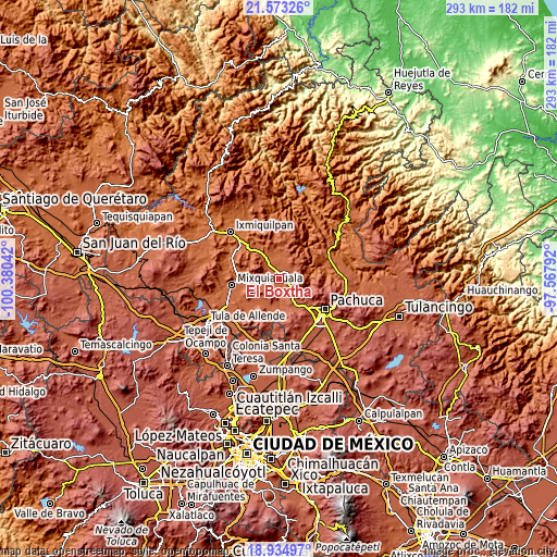 Topographic map of El Boxtha