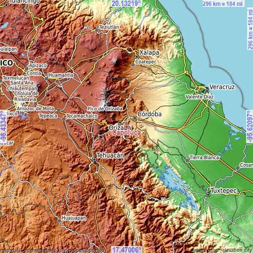 Topographic map of Capoluca