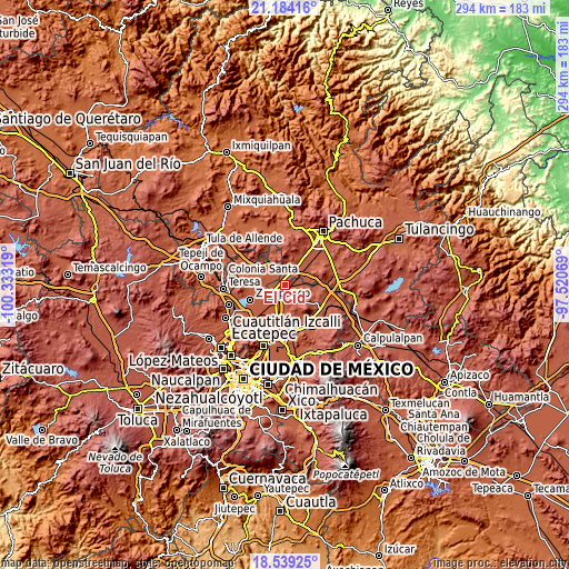 Topographic map of El Cid