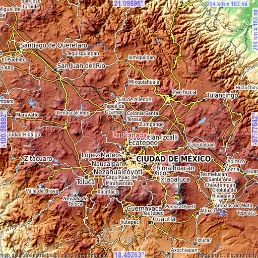 Topographic map of La Planada