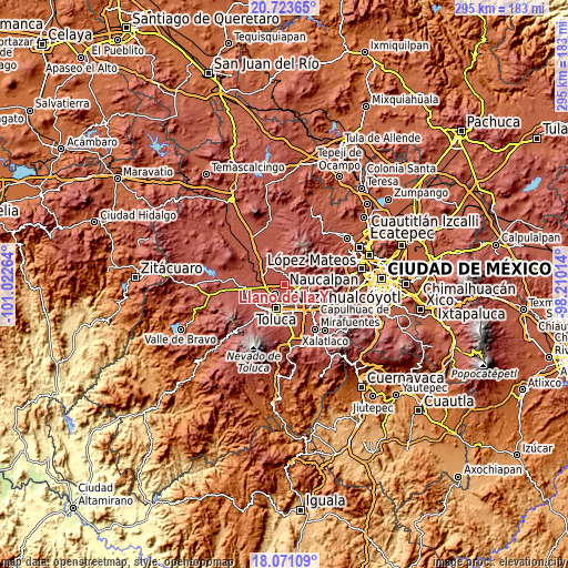 Topographic map of Llano de la Y