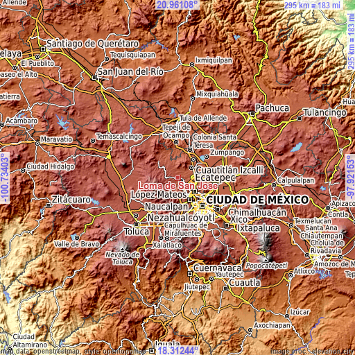 Topographic map of Loma de San José