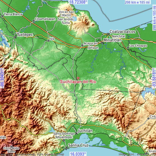 Topographic map of Suchilapan del Río