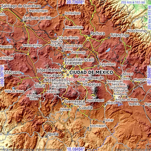 Topographic map of Polígonos