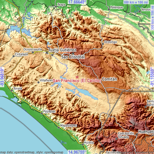 Topographic map of San Francisco (El Calvito)