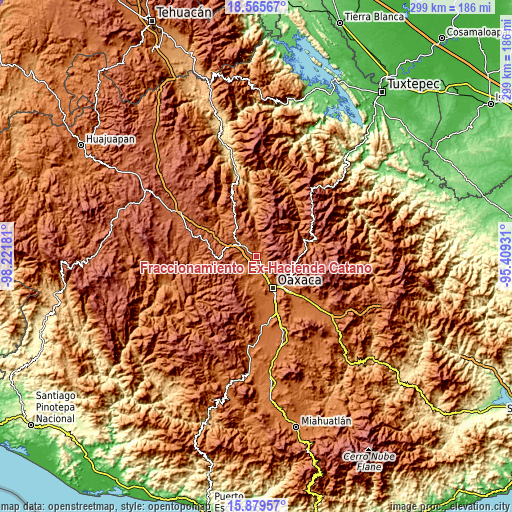 Topographic map of Fraccionamiento Ex-Hacienda Catano