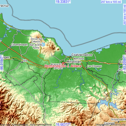 Topographic map of Hermenegildo J. Aldana