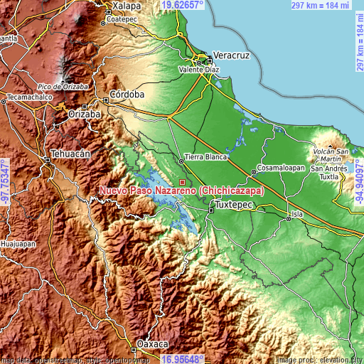 Topographic map of Nuevo Paso Nazareno (Chichicazapa)