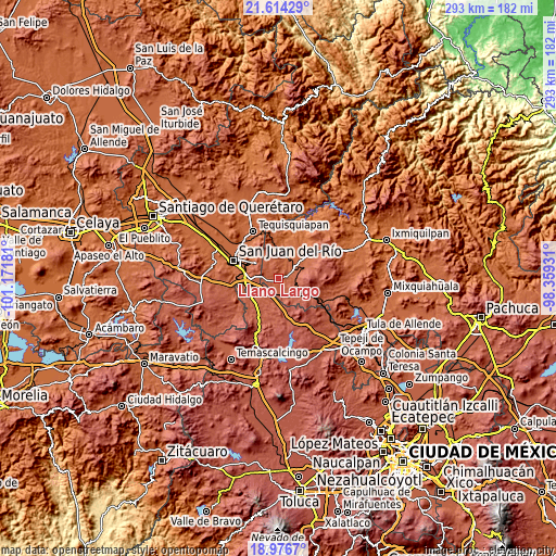 Topographic map of Llano Largo