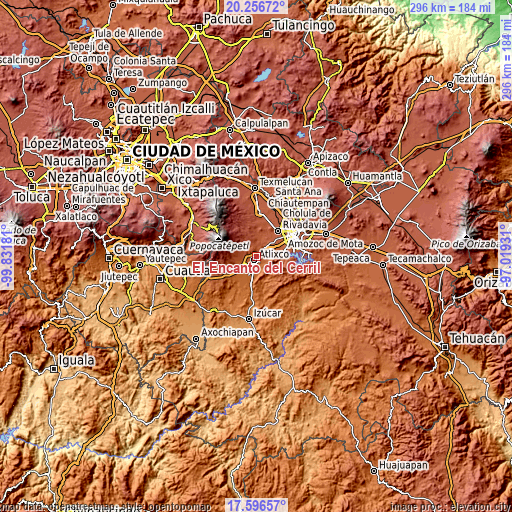 Topographic map of El Encanto del Cerril