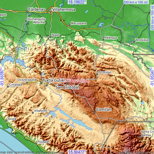 Topographic map of Tz'Aquiviljok