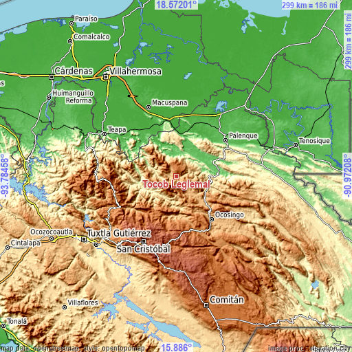 Topographic map of Tocob Leglemal