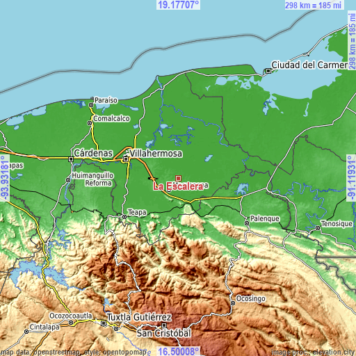 Topographic map of La Escalera