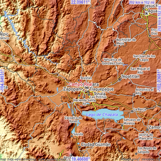 Topographic map of Campo Real