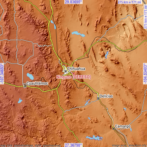 Topographic map of Ninguno [CERESO]