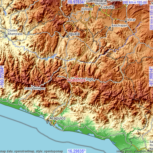 Topographic map of Acatempa
