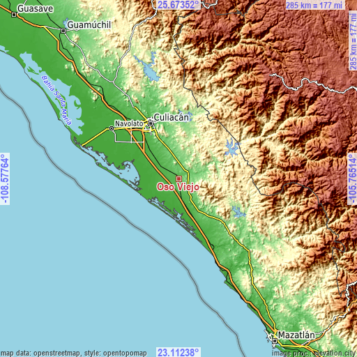 Topographic map of Oso Viejo