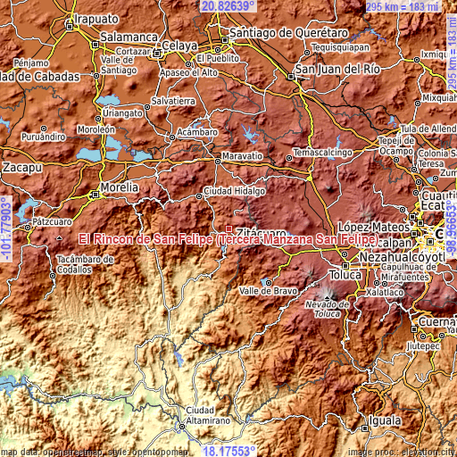 Topographic map of El Rincón de San Felipe (Tercera Manzana San Felipe)