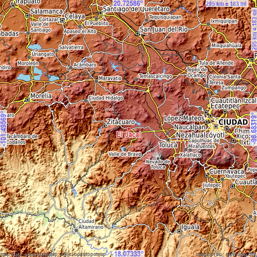 Topographic map of El Jacal