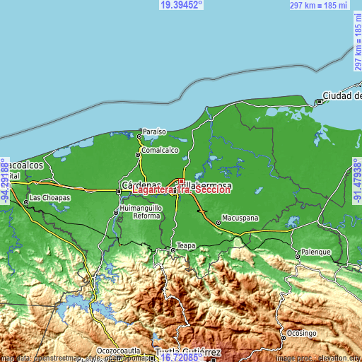Topographic map of Lagartera 1ra. Sección