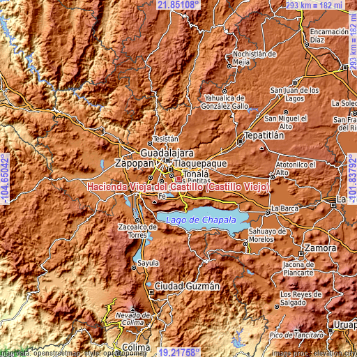 Topographic map of Hacienda Vieja del Castillo (Castillo Viejo)
