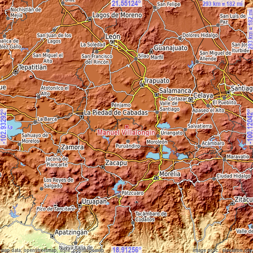 Topographic map of Manuel Villalongín