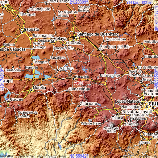 Topographic map of Apeo