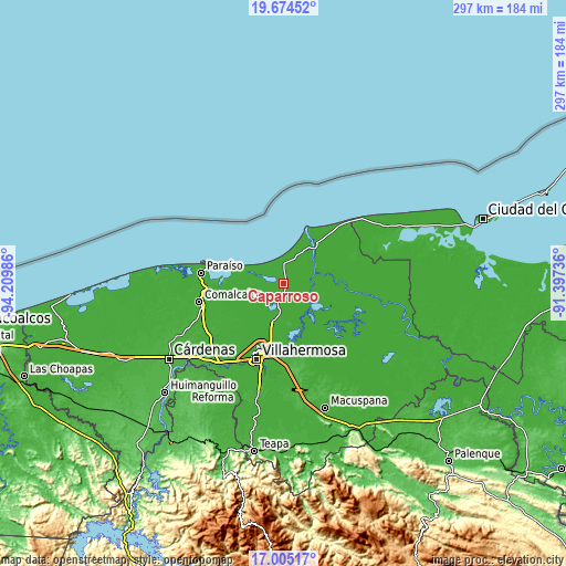 Topographic map of Caparroso