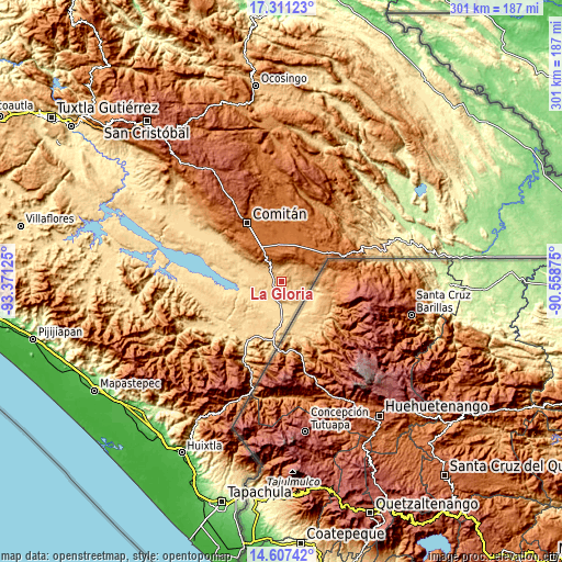 Topographic map of La Gloria