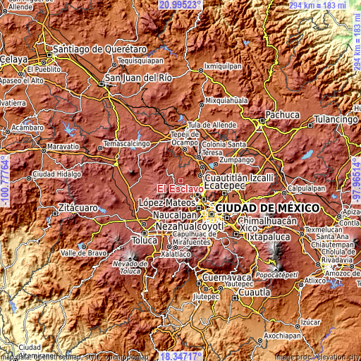 Topographic map of El Esclavo