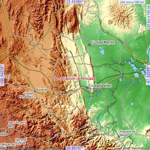 Topographic map of Ampliación la Hincada