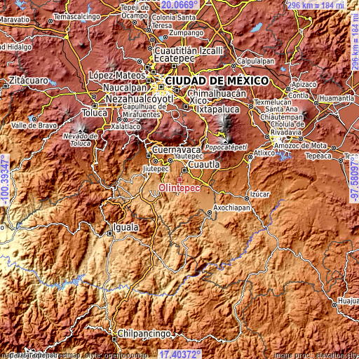 Topographic map of Olintepec