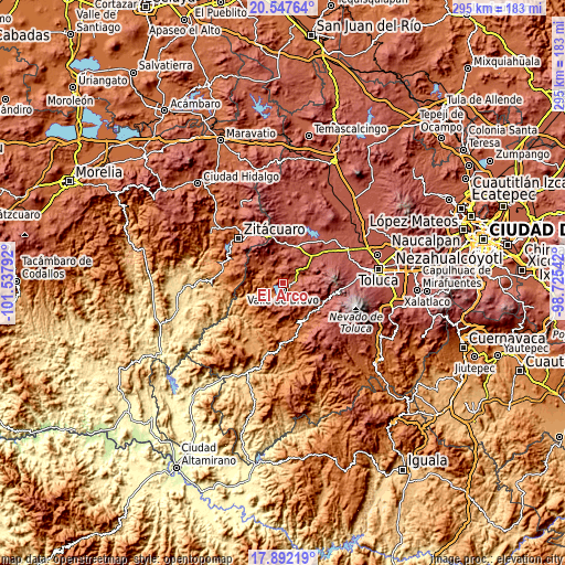 Topographic map of El Arco